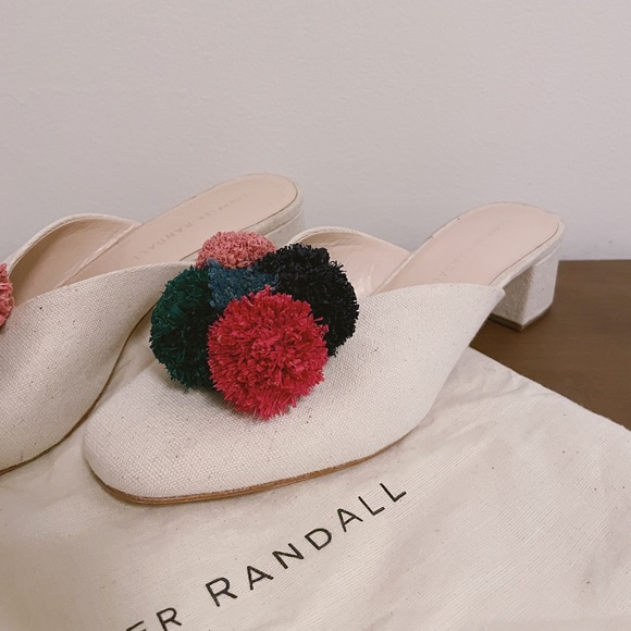 Loeffler Randall | Pom-Pom Canvas Mules | Size 6.5 - Picture 1 of 6